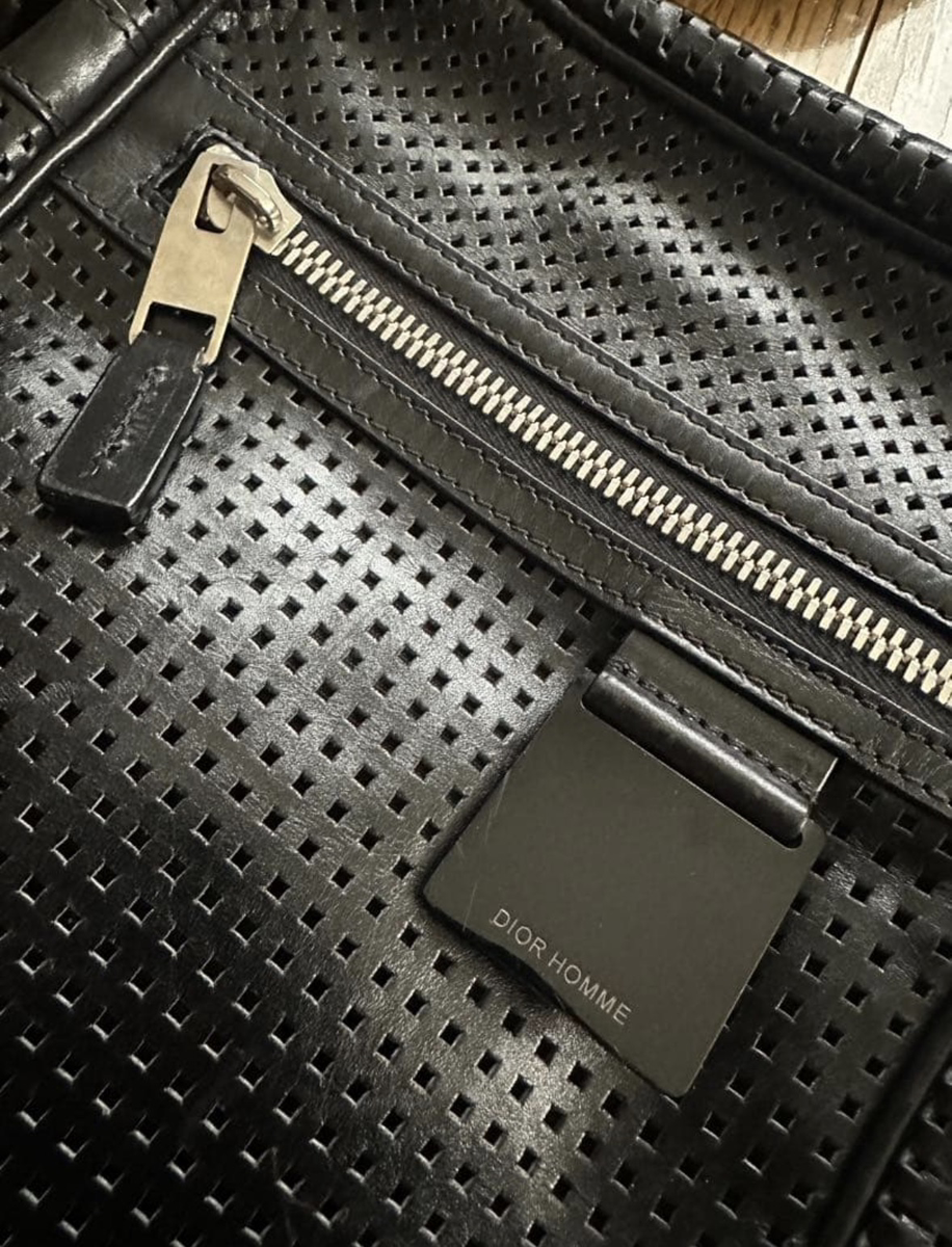 Dior homme 07aw leather panel bag