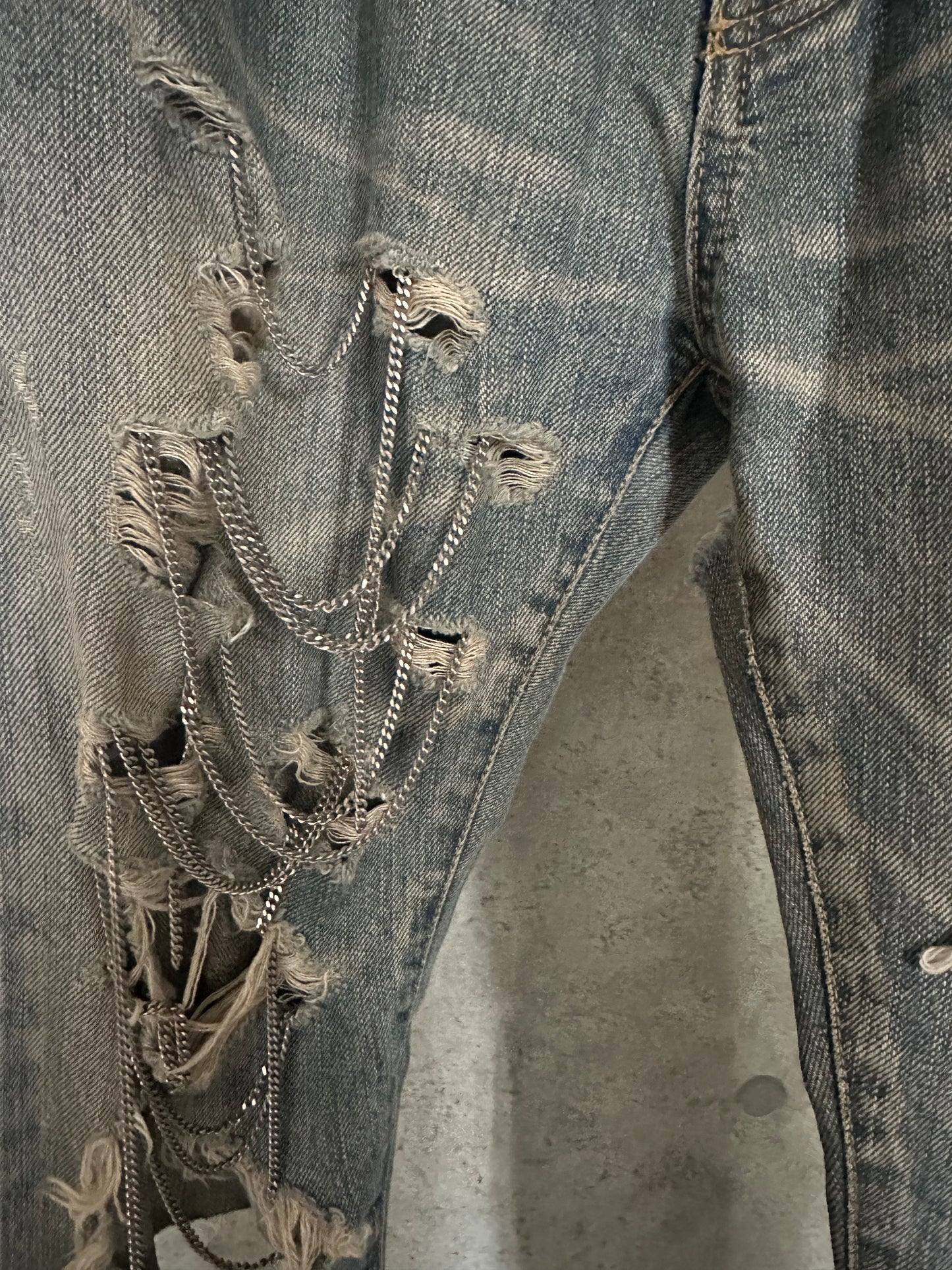 SaintLaurentParis 13aw chain jeans blue