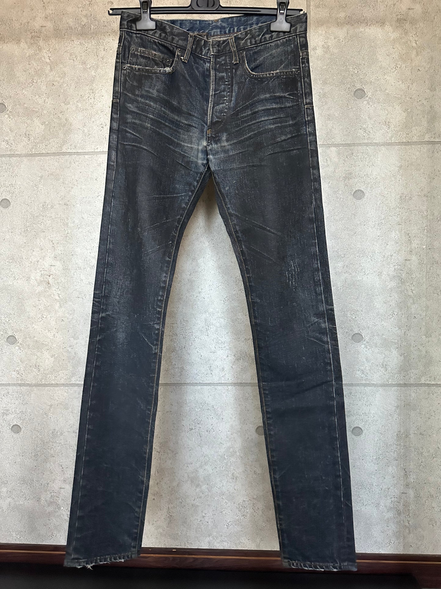 Dior homme 03aw blue waxcoating denim jeans 29inch